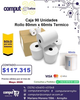 MAY26 -SES-Caja x 90 Rollos 80 x 60 termico II
